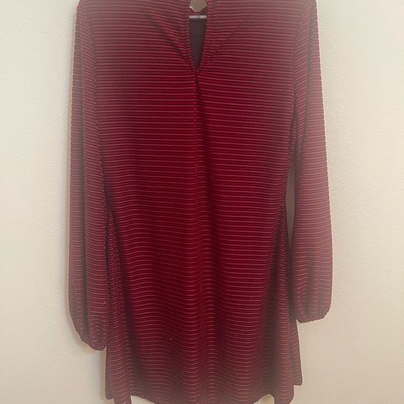 Burgundy Velvet Balloon Striped Dress | Lulus - Picture 4 of 6